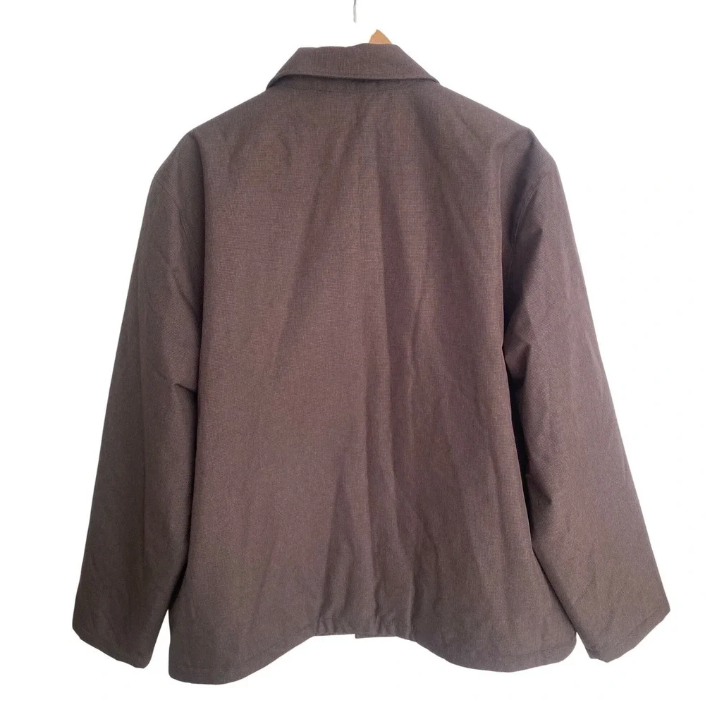 Banana Republic Mens XL Brown Quilted Lined Barn Jacket Chore Coat Button Front - Picture 5 of 7